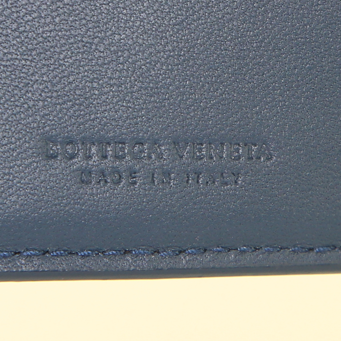 Portefeuille Bottega Veneta en cuir bleu et crocodile bleu - Detail D3