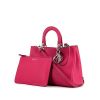Dior Diorissimo medium model shopping bag in pink grained leather - 00pp thumbnail