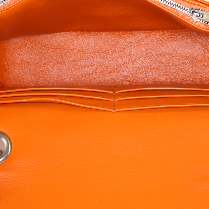 Balenciaga BB Chain shoulder bag in orange logo canvas - Detail D3
