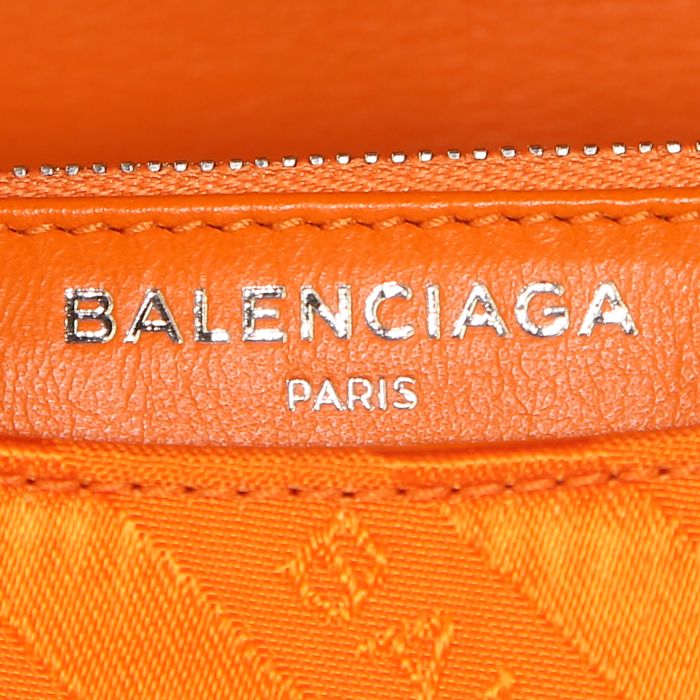 Borsa a tracolla Balenciaga BB Chain in tela siglata arancione - Detail D4