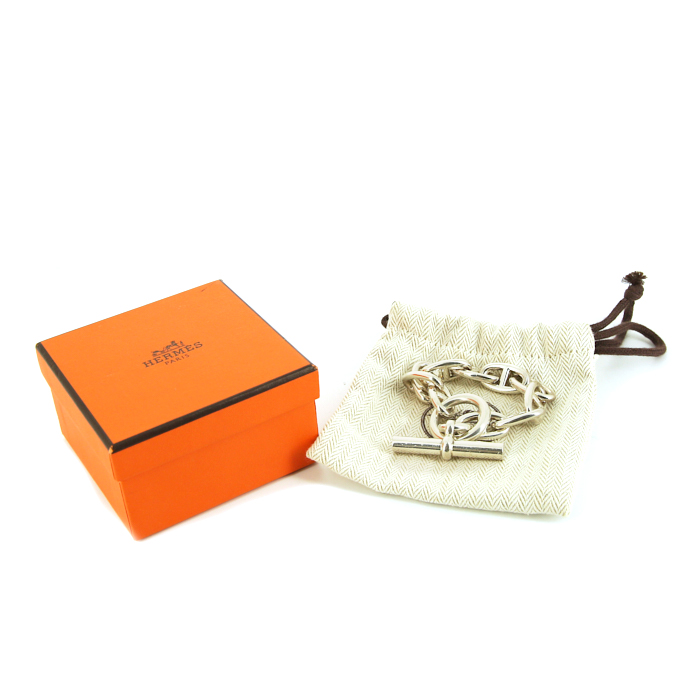 Hermes Chaine d'Ancre large model bracelet in silver - Detail D2