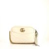 Gucci GG Marmont shoulder bag in white quilted leather - 360 thumbnail
