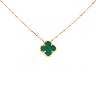 Collier Van Cleef & Arpels Alhambra en or jaune et malachite
