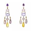 H. Stern small model pendants earrings in yellow gold,  colored stones and flèche d'amour quartz - 00pp thumbnail