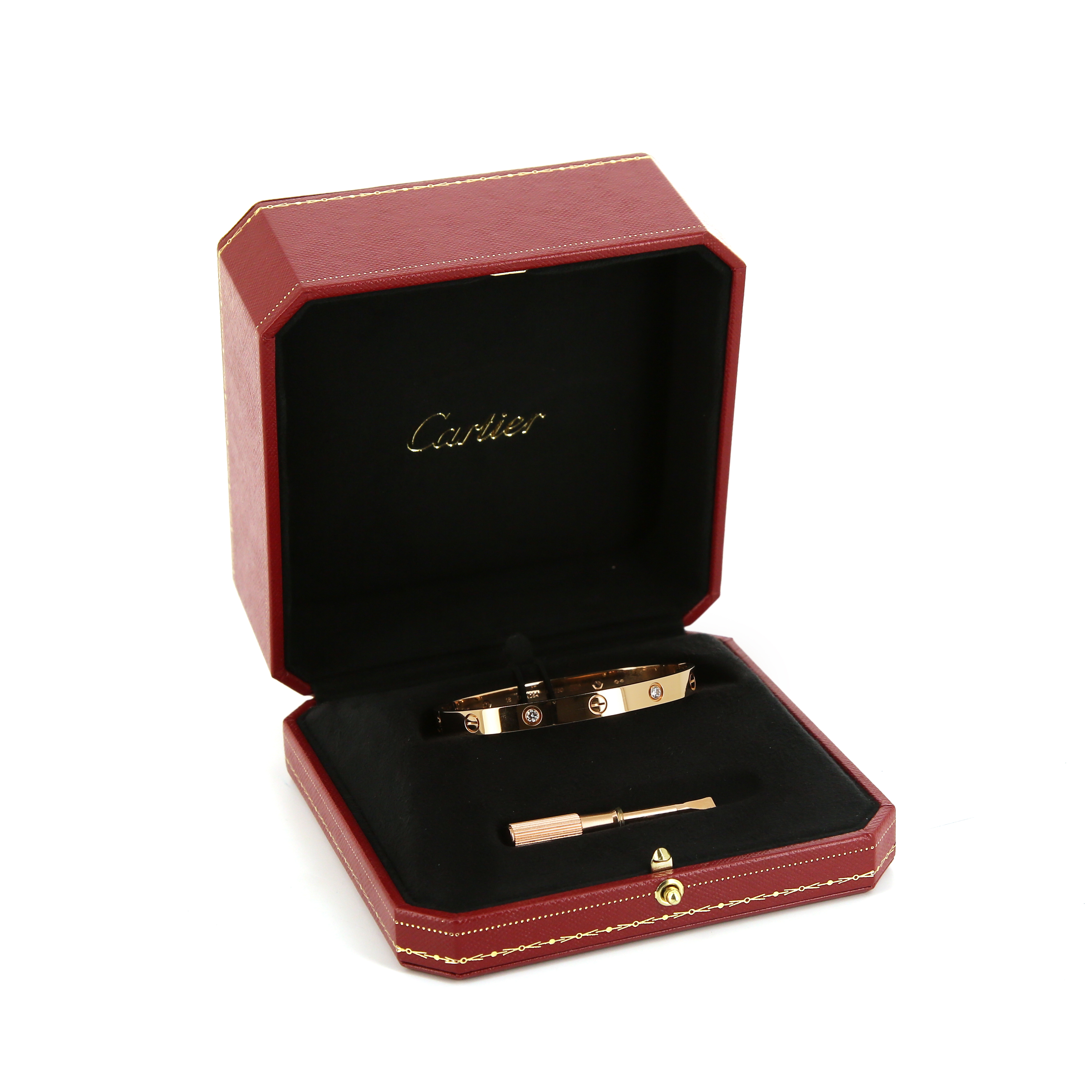 Cartier Love 4 diamants bracelet in pink gold and diamonds - Detail D2