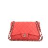 Chanel Timeless jumbo handbag in coral quilted grained leather - 360 thumbnail