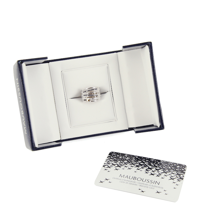 Anello Mauboussin Kiff & Kiss in argento,  oro giallo e diamanti neri - Detail D2