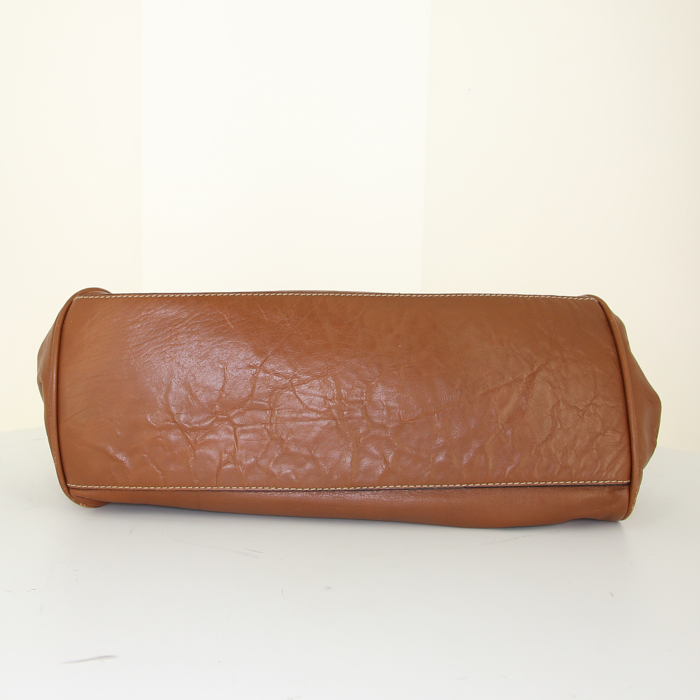 Sac bandoulière Mulberry Alexa moyen modèle en cuir marron - Detail D5