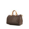 Borsa Louis Vuitton Speedy 35 in tela monogram marrone e pelle naturale - 00pp thumbnail
