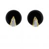 Degraded Vintage earrings for non pierced ears in onyx,  14 carats yellow gold and diamonds - 360 thumbnail