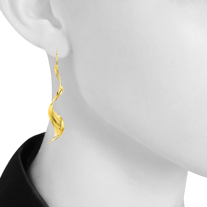 Paire de boucles d'oreilles spirale Tiffany & Co en or jaune - Detail D1
