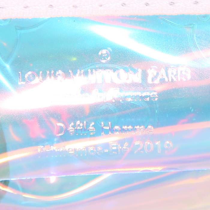 Bolsa de viaje Louis Vuitton Keepall Editions Limitées Prism en vinilo degradado y vinilo blanco - Detail D4