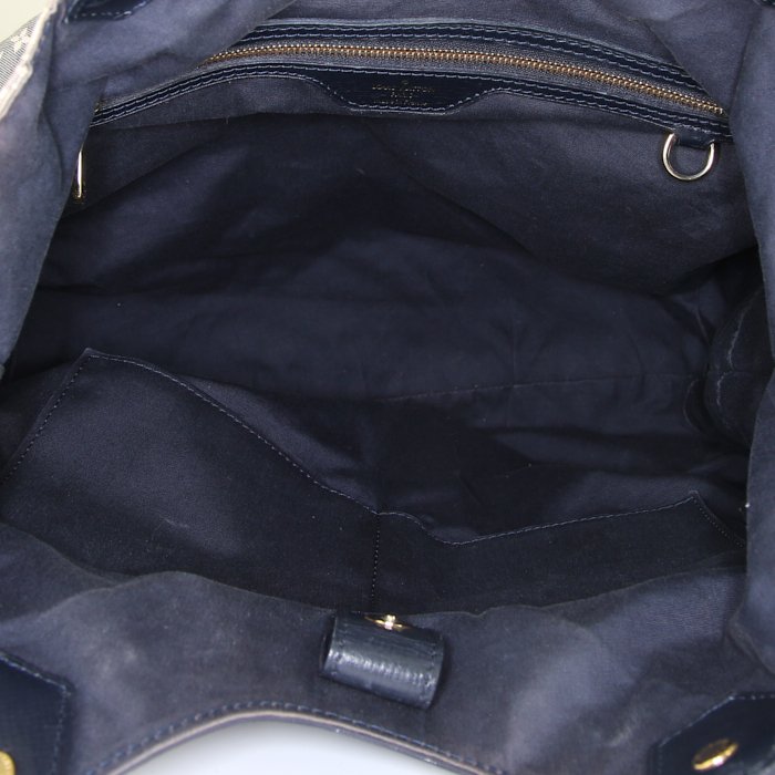 Sac porté épaule ou main Louis Vuitton Fantaisie grand modèle en toile monogram Idylle bleue et cuir bleu - Detail D2