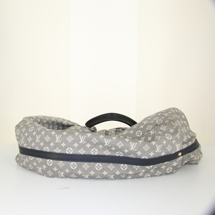 Sac porté épaule ou main Louis Vuitton Fantaisie grand modèle en toile monogram Idylle bleue et cuir bleu - Detail D4