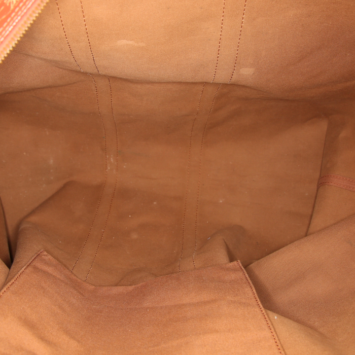 Louis Vuitton America's Cup travel bag in red monogram canvas and natural leather - Detail D3
