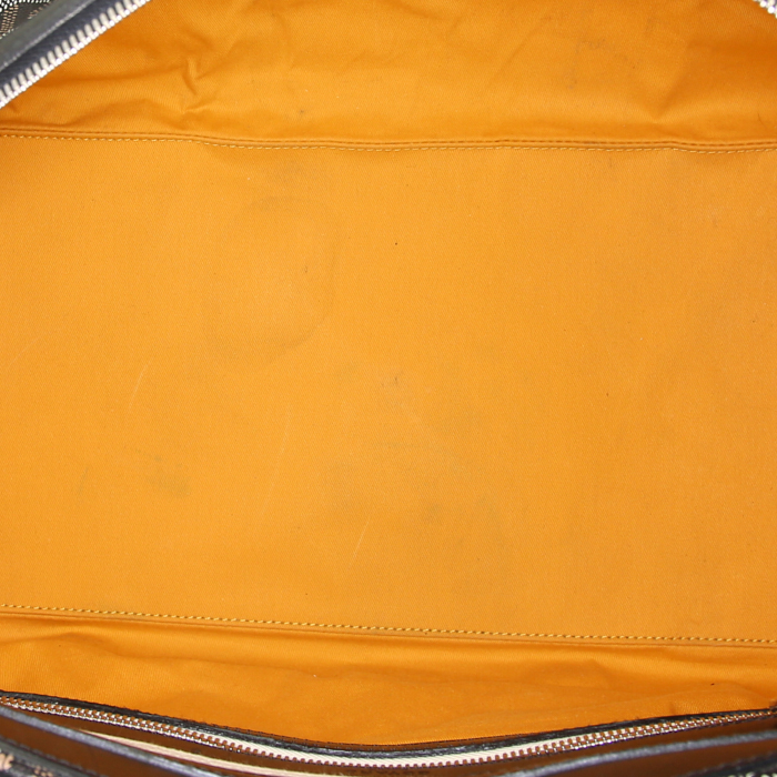 Bolsa de viaje Goyard Boeing 45 en tela Goyardine negra y cuero negro - Detail D2