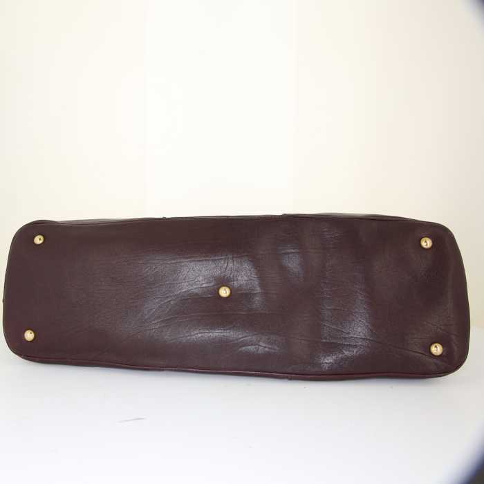 Borsa Yves Saint Laurent Muse modello grande in pelle bordeaux - Detail D4