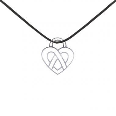 Pendentif Poiray Coeur Fil grand modèle en or blanc