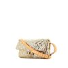 Chanel 2.55 shoulder bag in gold jute canvas and natural leather - 00pp thumbnail