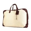 Hermès travel bag in beige canvas and brown leather - 00pp thumbnail