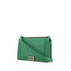 Chanel Boy large model shoulder bag in green quilted leather - 00pp thumbnail