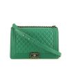 Chanel Boy large model shoulder bag in green quilted leather - 360 thumbnail