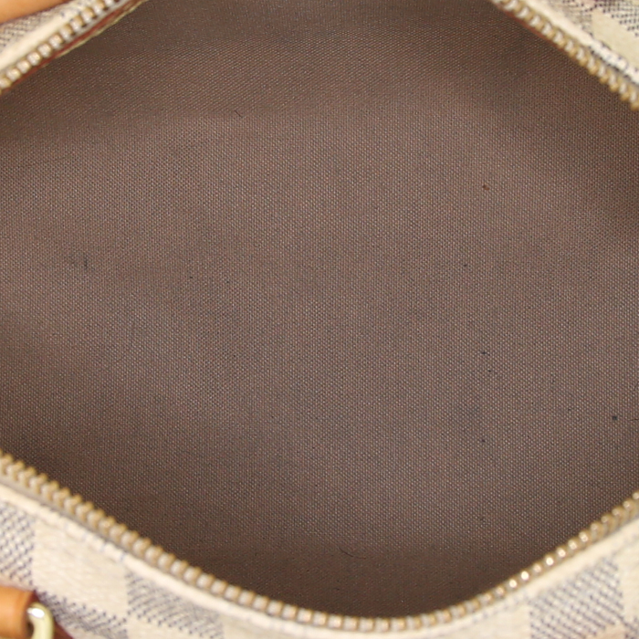 Sac à main Louis Vuitton Speedy 25 cm en toile monogram enduite azur et cuir naturel - Detail D2