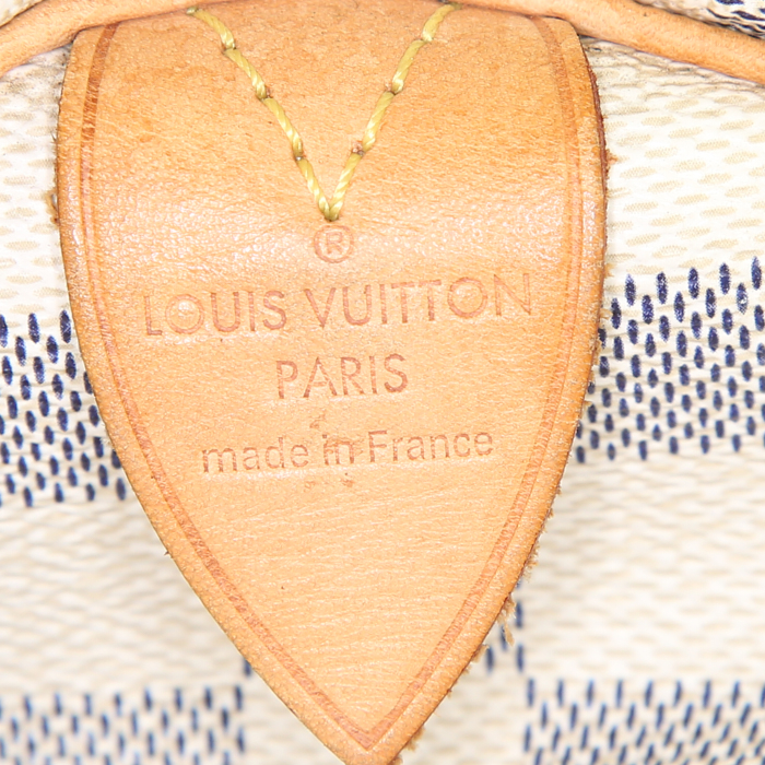 Borsa Louis Vuitton Speedy 25 cm in tela monogram cerata e pelle naturale - Detail D3