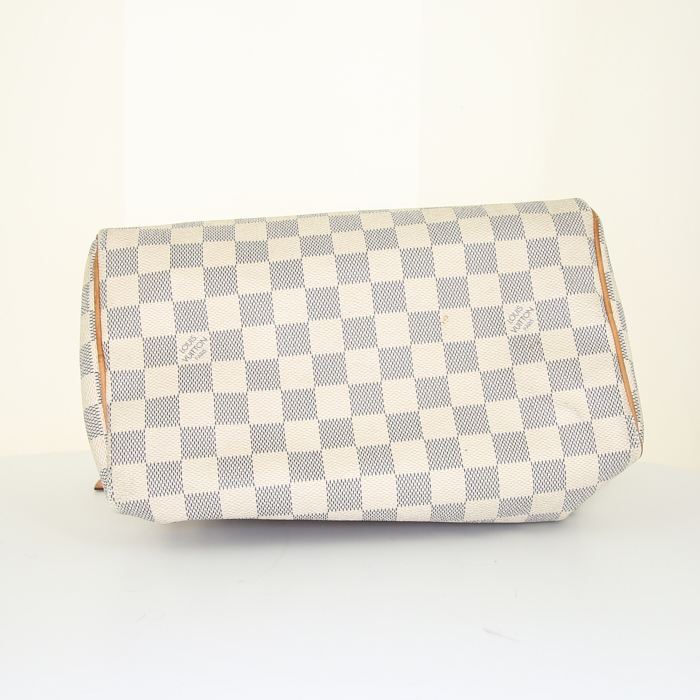 Louis Vuitton Speedy 25 cm handbag in azur monogram canvas and natural leather - Detail D4