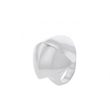 Geometric Hermès large model ring in silver