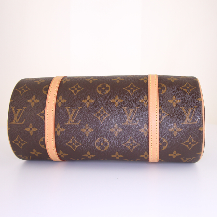 Louis Vuitton Papillon handbag in brown monogram canvas and natural leather - Detail D4