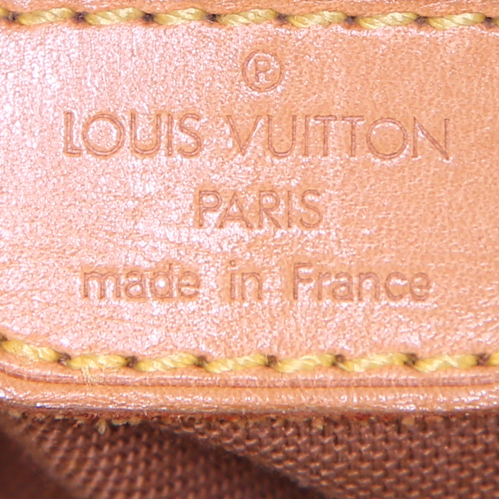 Sac à dos Louis Vuitton Montsouris grand modèle en toile monogram marron et cuir naturel - Detail D3