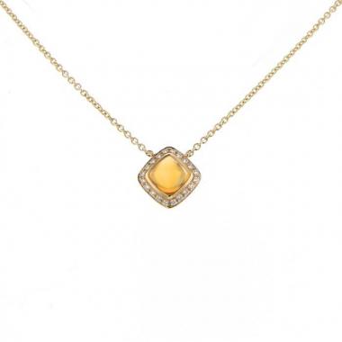 Fred Pain de Sucre necklace in yellow gold,  diamonds and citrine