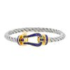 Fred Force 10 large model bracelet in yellow gold,  stainless steel and lapis-lazuli - 00pp thumbnail