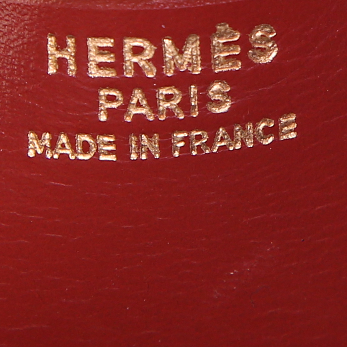 Borsa a spalla Hermes Balle De Golf in pelle box rosso Pompéi - Detail D3