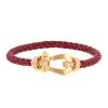 Bracelet Fred Force 10 grand modèle en or rose, diamants et 2 cables en nylon et 1 cable en cuir tressé - 00pp thumbnail