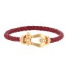 Fred Force 10 large model bracelet in pink gold,  diamonds and 2 nylon cables and 1 leather cable - 00pp thumbnail