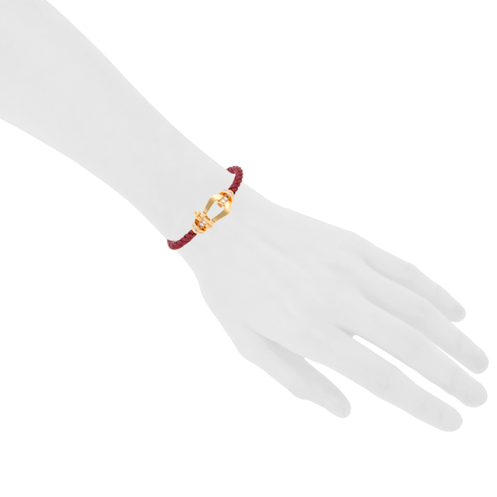 Brazalete Fred Force 10 modelo grande en oro rosa,  diamantes y nylon - Detail D1