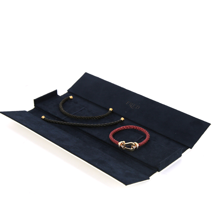 Bracciale Fred Force 10 modello grande in oro rosa,  diamanti e nylon - Detail D2