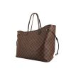 Shopping bag Louis Vuitton Neverfull modello grande in tela a scacchi ebana e pelle lucida ebana - 00pp thumbnail