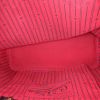 Shopping bag Louis Vuitton Neverfull modello grande in tela a scacchi ebana e pelle lucida ebana - Detail D2 thumbnail