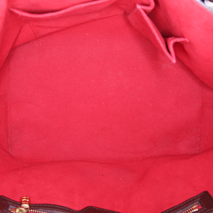 Louis Vuitton Hampstead shoulder bag in ebene damier canvas and chocolate brown leather - Detail D2
