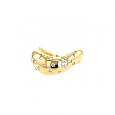 Anello Fred Mouvementée modello piccolo in oro giallo e diamanti