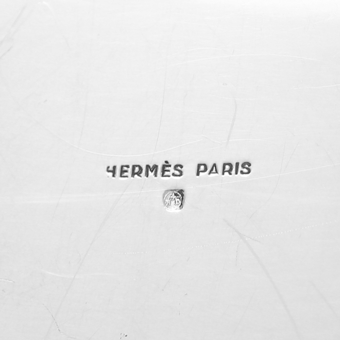 Boite Hermès "Bastingage" en métal argenté guilloché, années 1960 - Detail D2