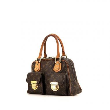 Borsa Louis Vuitton Manhattan modello piccolo in tela monogram marrone e pelle naturale