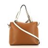Celine handbag in brown leather and white leather - 360 thumbnail