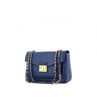 Bolso bandolera Fendi Kan U en cuero azul