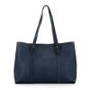 Shopping bag Fendi in tela monogram blu e pelle lucida blu - 360 thumbnail