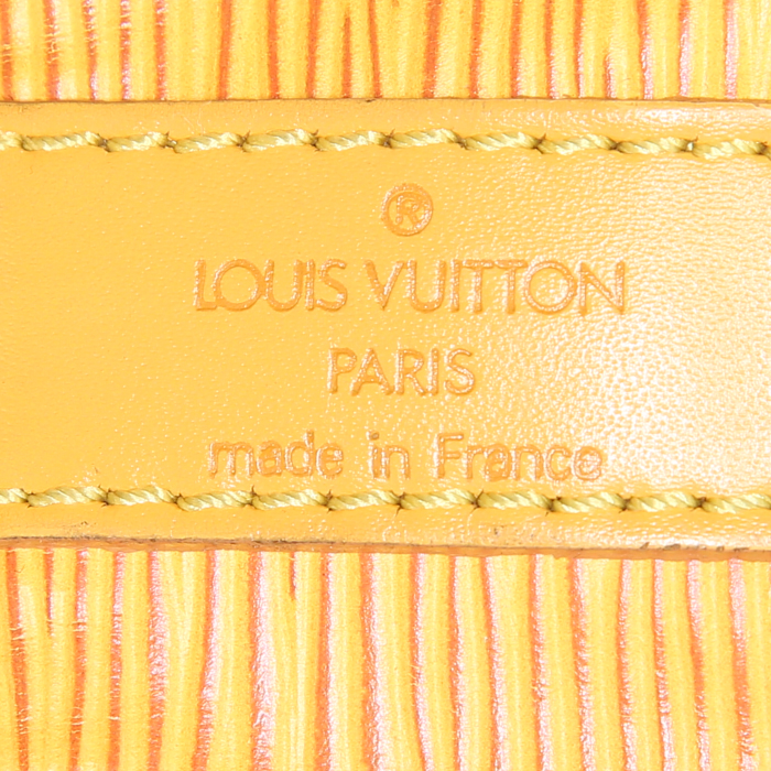 Shopping bag Louis Vuitton petit Noé modello piccolo in pelle Epi gialla - Detail D3