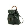 Mochila Gucci Bamboo Backpack en charol verde y bambú - 00pp thumbnail